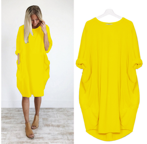 Vestido solto de manga comprida Wolff Bella