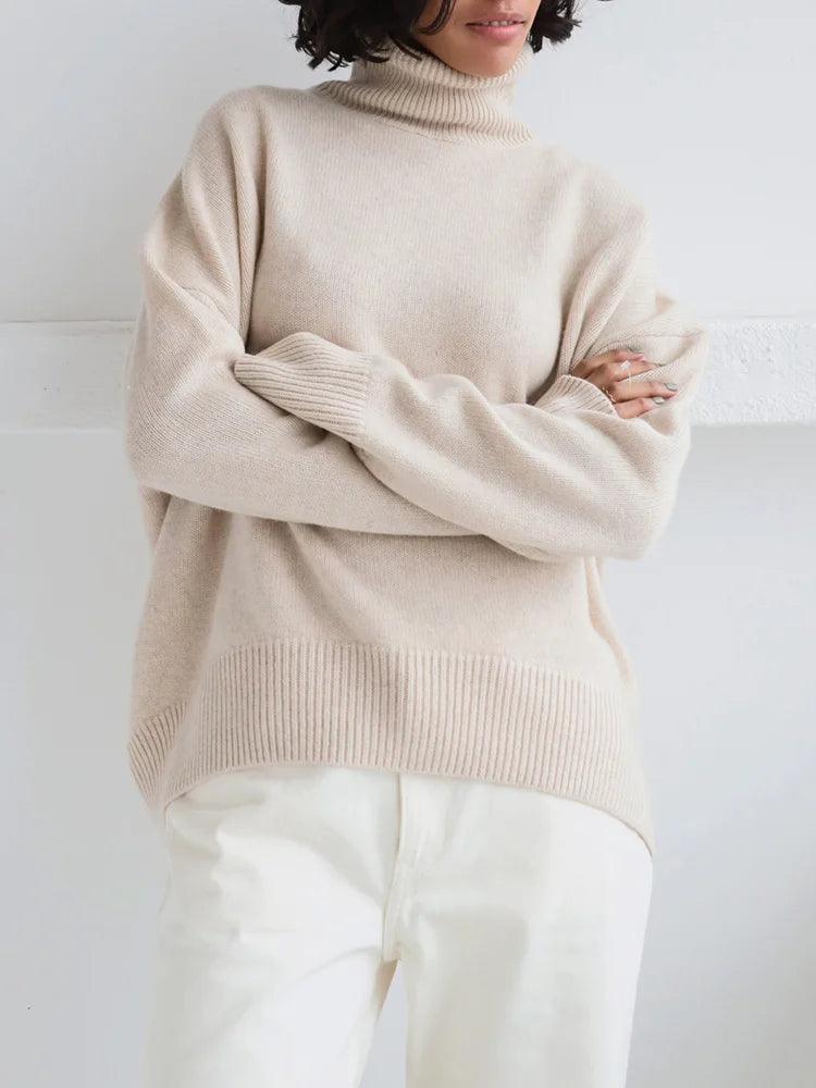 Suéter Feminino Tricotado de Algodão Charme