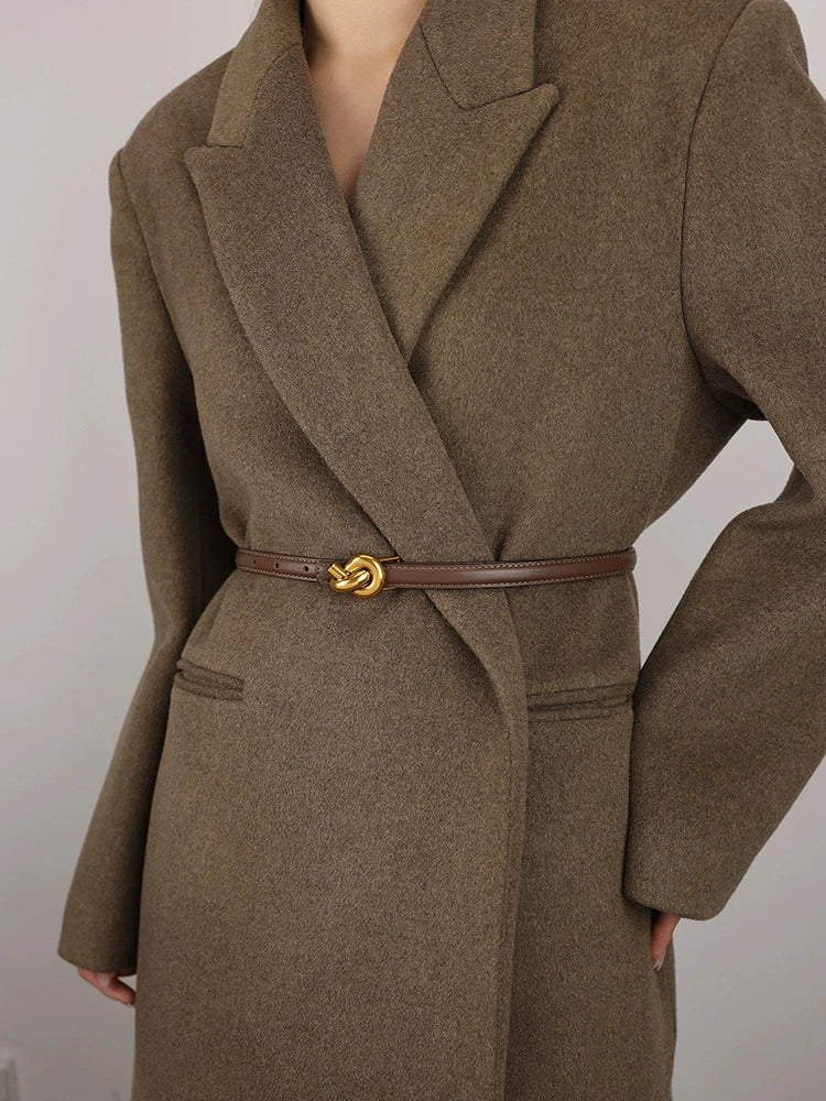 Cinto Feminino de Couro Legitimo Nó Elegante