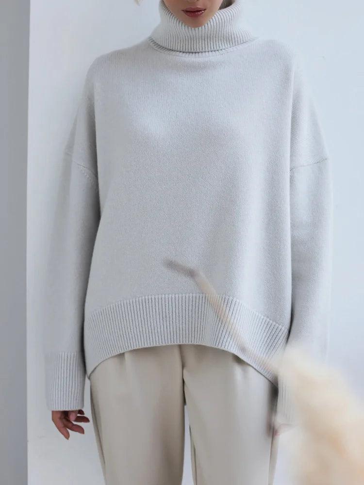 Suéter Feminino Tricotado de Algodão Charme