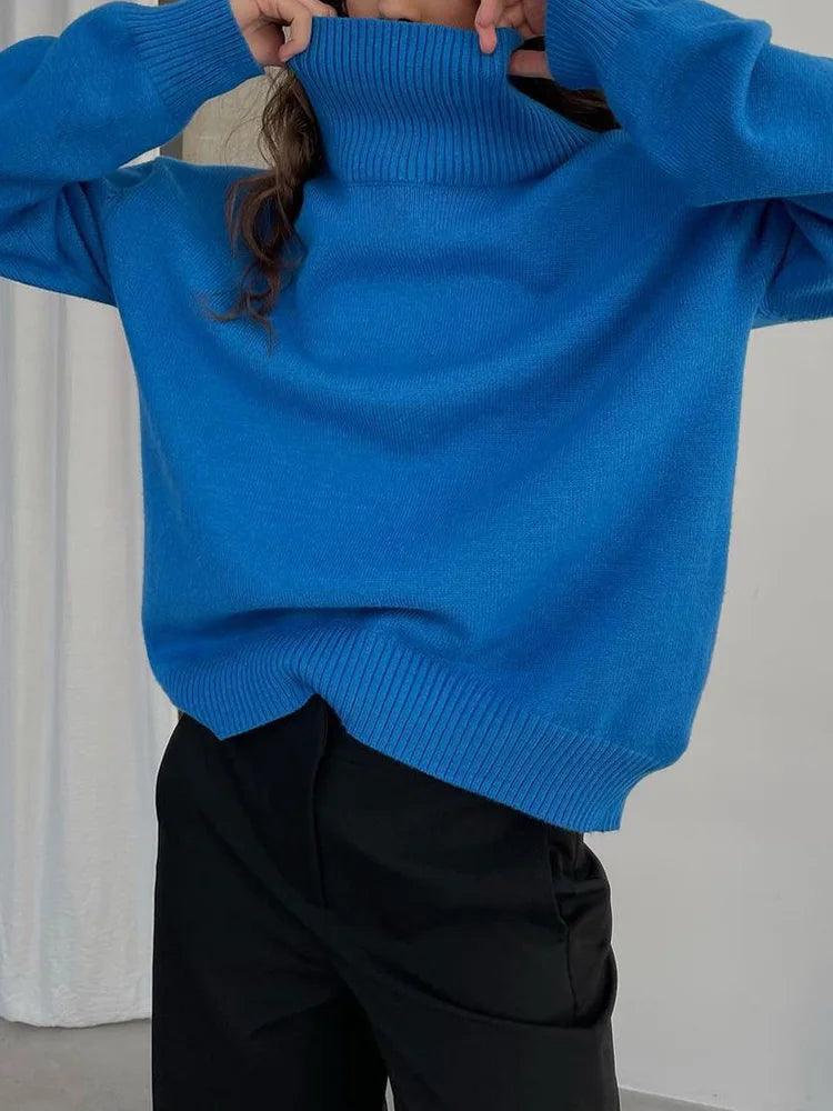 Suéter Feminino Tricotado de Algodão Charme