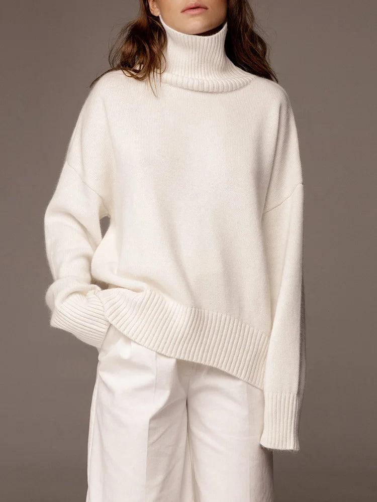 Suéter Feminino Tricotado de Algodão Charme