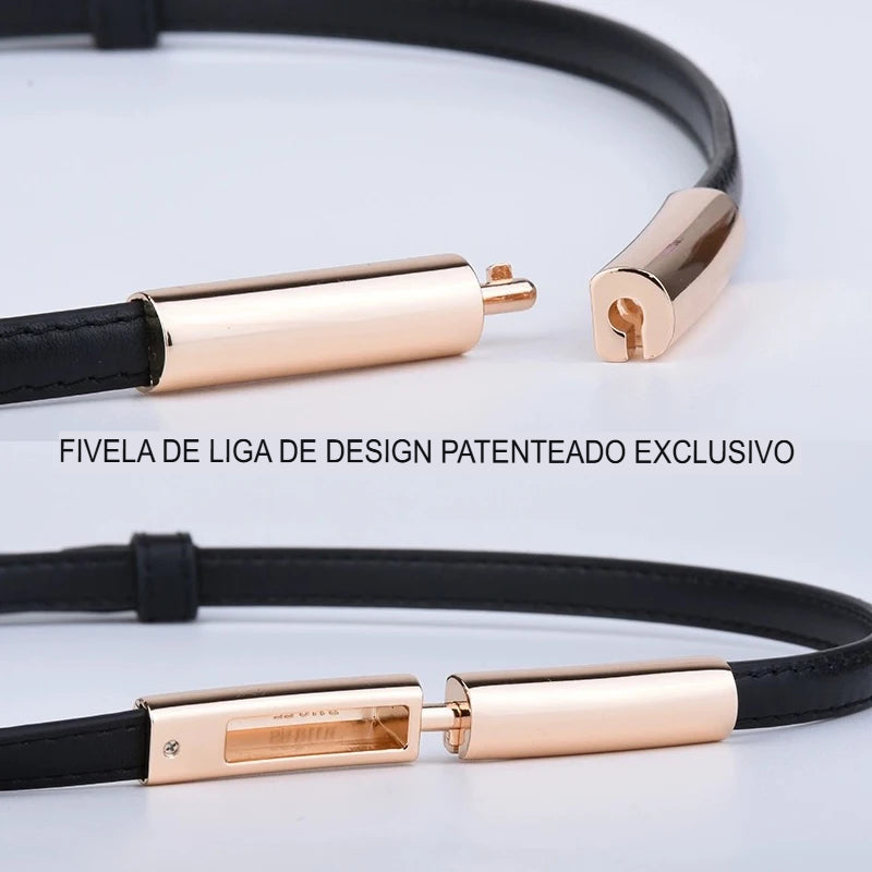 Cinto Feminino Couro Legitimo Fino Luxo Erela