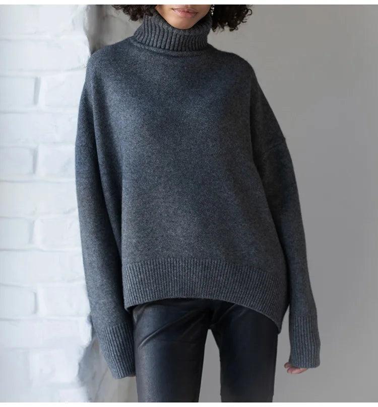 Suéter Feminino Tricotado de Algodão Charme