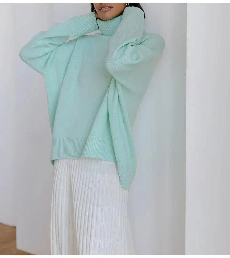 Suéter Feminino Tricotado de Algodão Charme