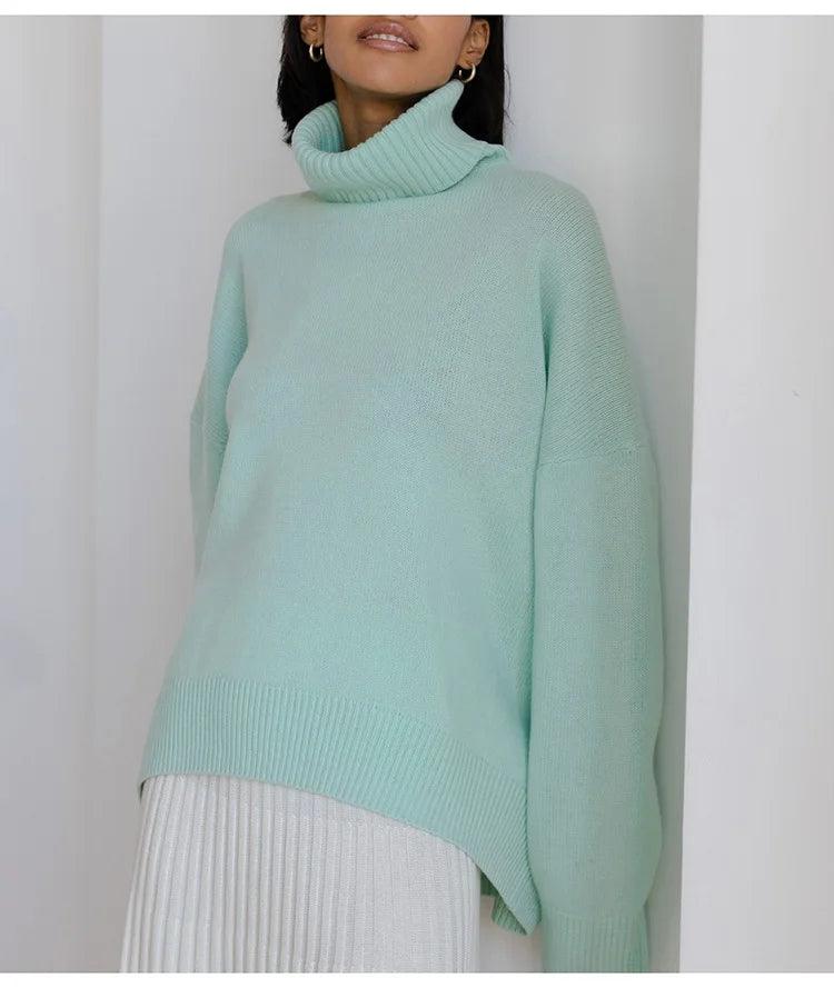Suéter Feminino Tricotado de Algodão Charme